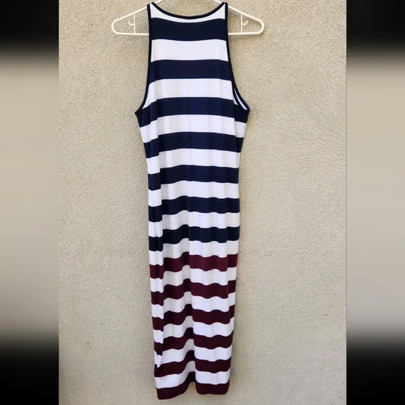 TED BAKER Womens Yuni Rowing Dress Small Blue Maxi Nautical Striped Summer Lined - Picture 2 of 7